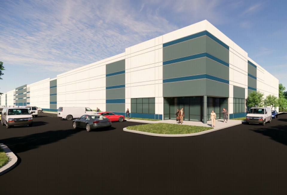 A rendering of Fundrise's planned industrial development at 6621 Electronic Drive in Springfield, Virginia.