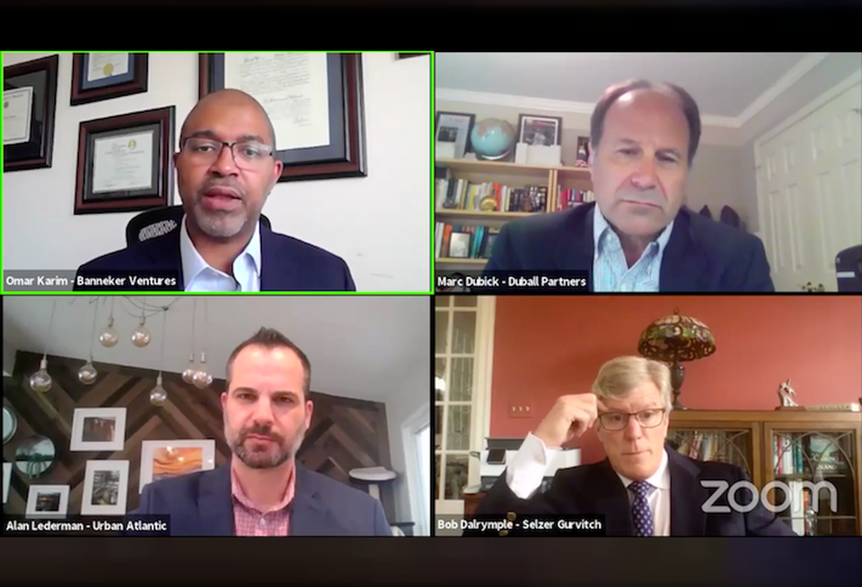Clockwise from top left: Banneker Ventures' Omar Karim, Duball Partners' Marc Dubick, Selzer Gurvitch's Bob Dalrymple and Urban Atlantic's Alan Lederman.