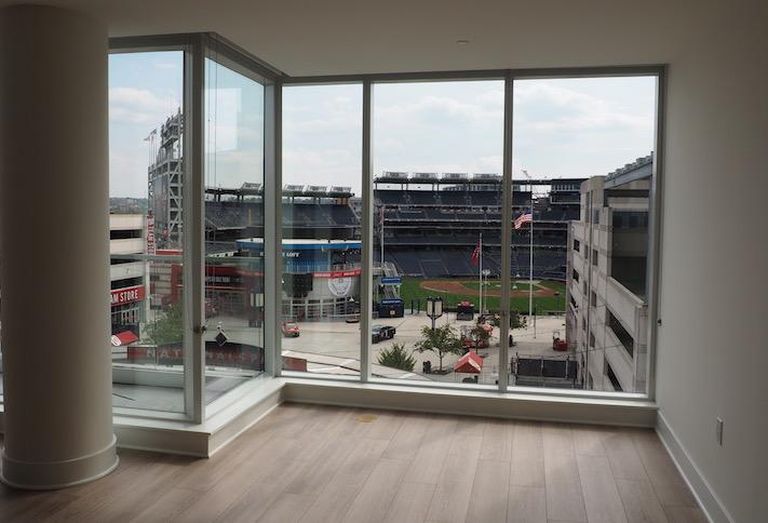 The view into Nationals Park from a sixth floor unit in the West Half building
