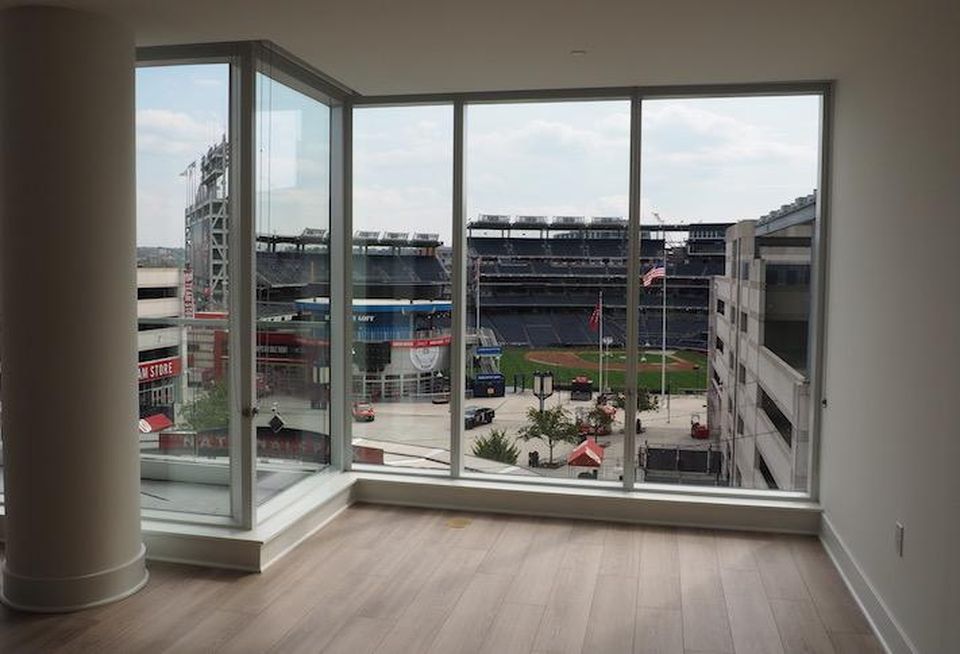 The view into Nationals Park from a sixth floor unit in the West Half building