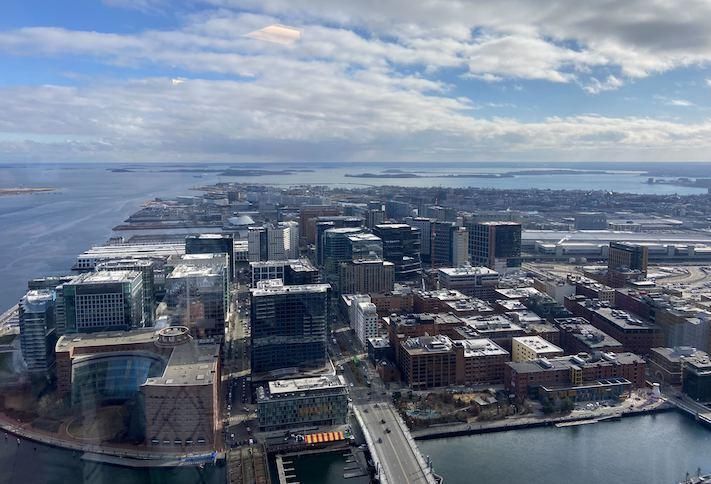 The view of Boston from the 46th floor of International Place.