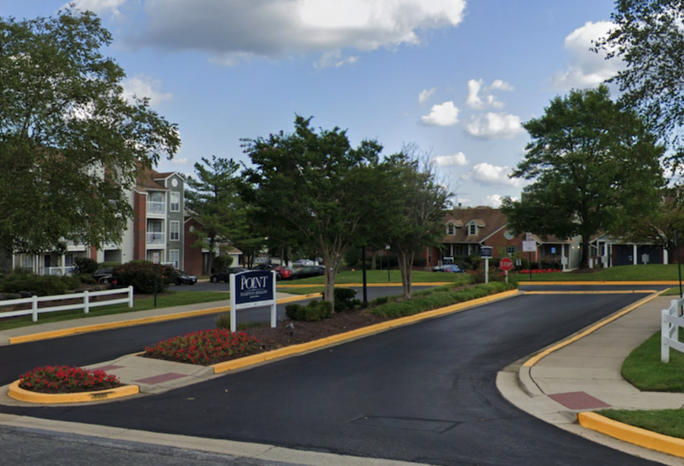 The Point at Hampton Hollow, an apartment community in Silver Spring that Transwestern is bringing to market.