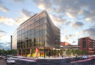 A rendering of the mixed-use project Brandywine plans to build in College Park's Discovery District. 