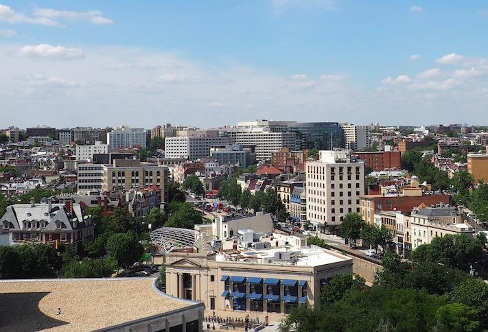 A view of D.C.'s central business district from the rooftop of 1333 New Hampshire Ave. NW. 
