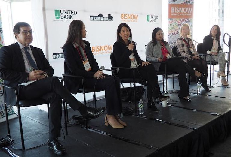 The Meridian Group's Gary Block, Federal Realty's Deirdre Johnson, Kettler's Catherine Moy, Baker Tilly's Monica Modi Dalwadi, Mather LifeWays' Gale Morgan and Washington Property Co.'s Janel Kausner
