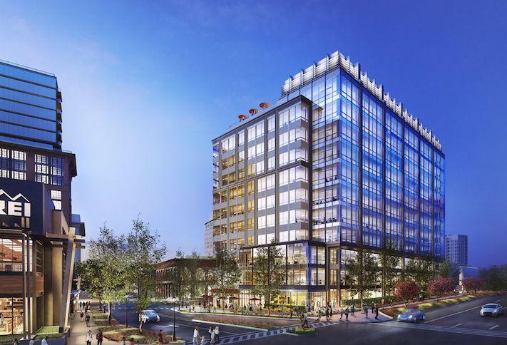 A rendering of the 909 Rose office building at Pike & Rose