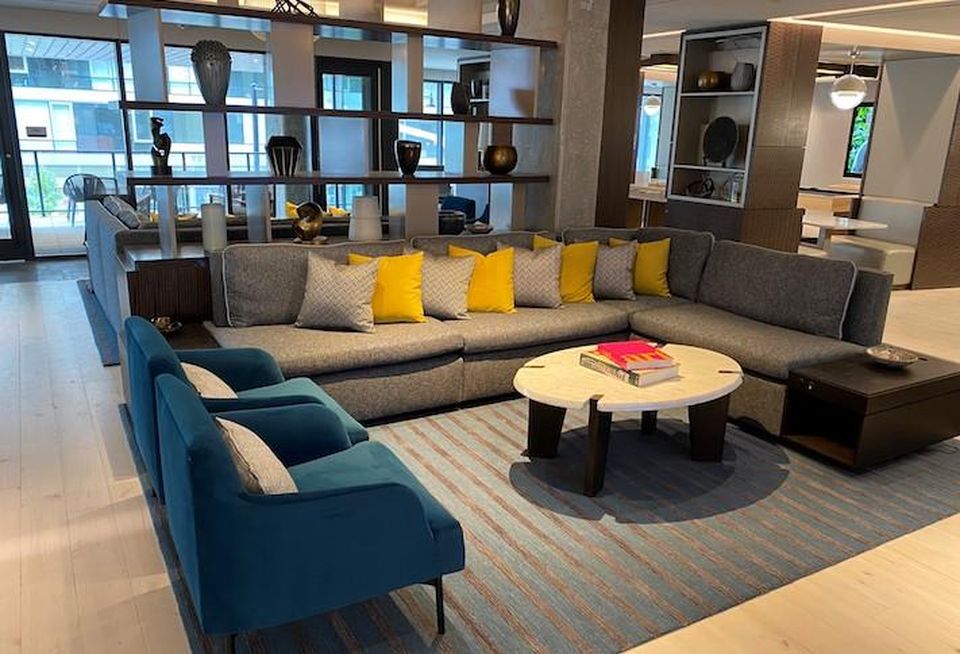 The second-floor amenity space at The Kelvin.
