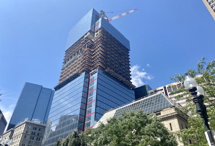 A view of One Post Office Square from across the street.