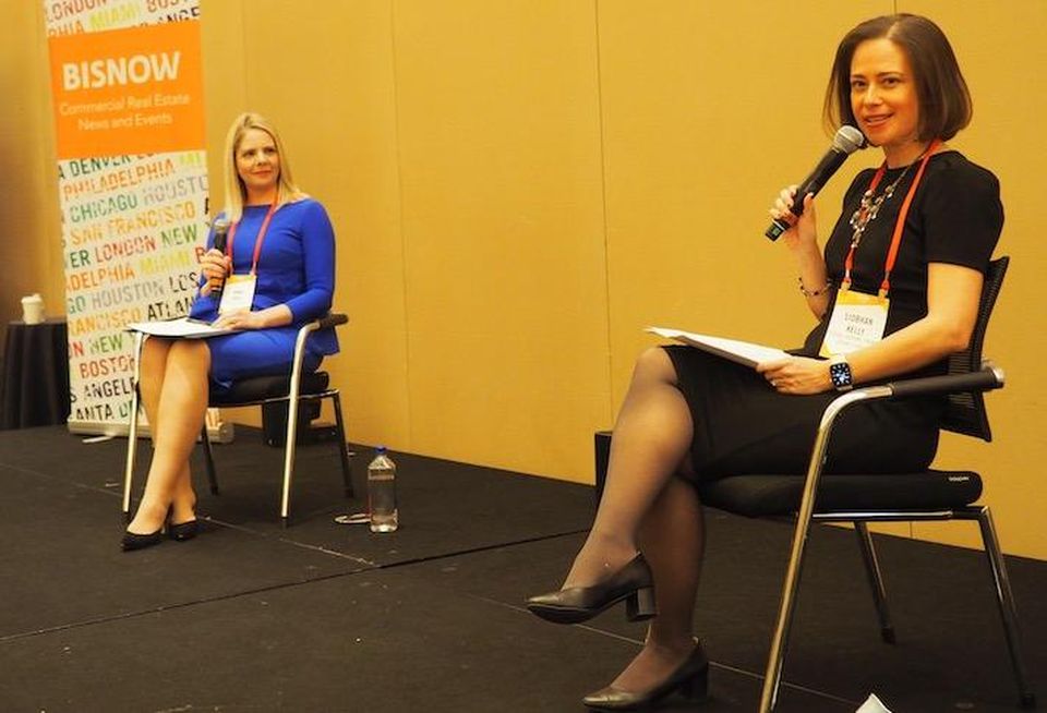 Walker & Dunlop's Dana Wade and Federal Housing Finance Agency's Siobhan Kelly speaking at BMAC east.