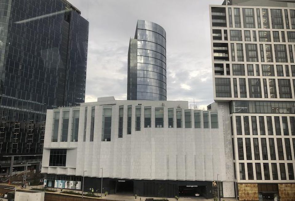 Tysons' Capital One Center development, photographed Sept. 9 from a Silver Line Metro car.