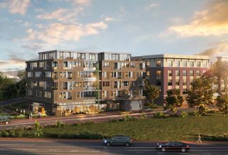 A rendering of a potential multifamily project on the 2510 Sheridan Road site. 