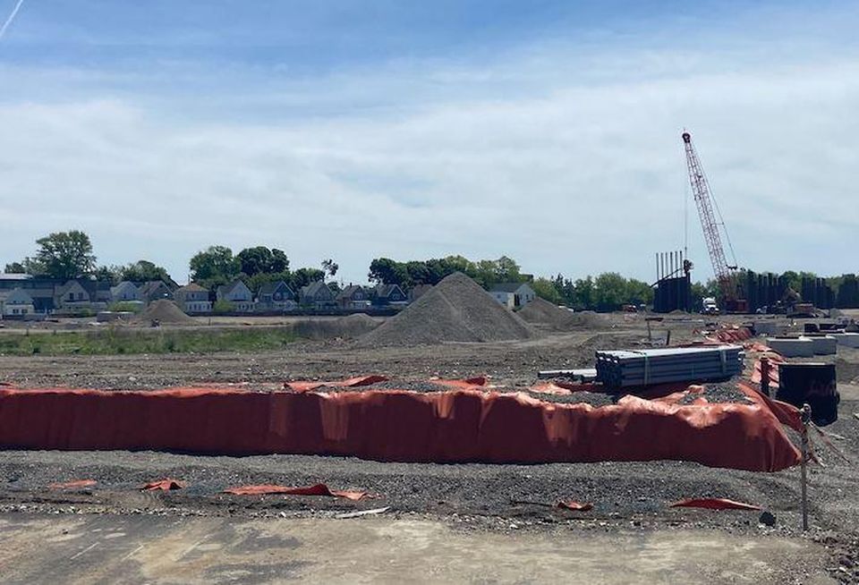 The Suffolk Downs construction site in Revere.