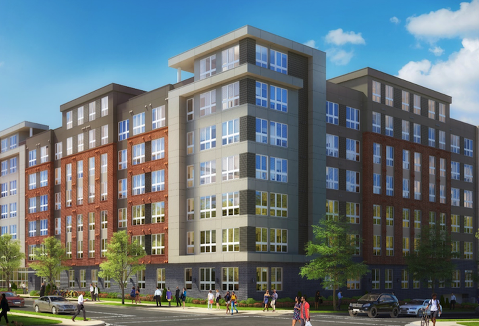 A rendering of Eleven Parkside, a 191-unit apartment building at 800 Kenilworth Terrace NE.
