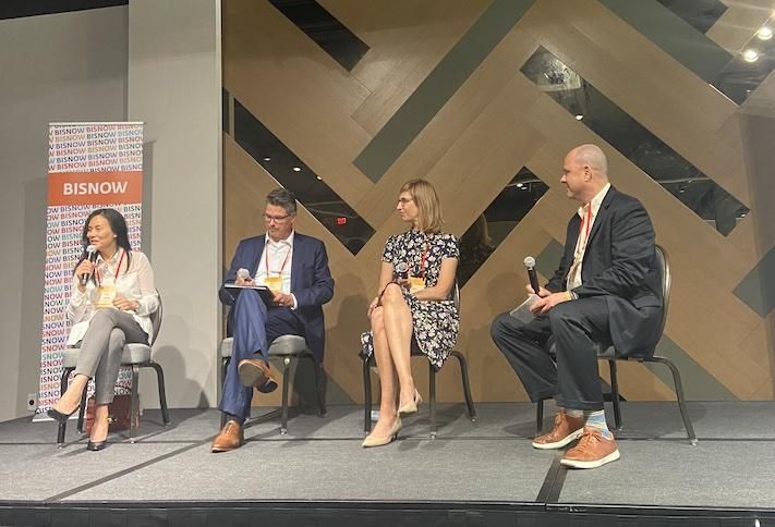 The Community Builders' Ivey Bueno, LYF Architects' Ken Feyl, Stantec's Krista Bourque and NFP's Daniel Rodliff.
