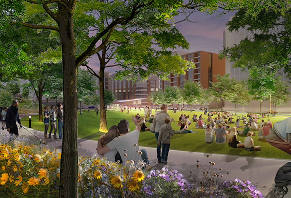 A rendering of the five-acre Signature Park planned at The Mile