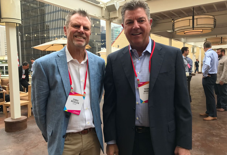 Chris Beucler of Zehpyr and Terry Arnett of TSA Contracting at the San Diego Development & Construction Forum.