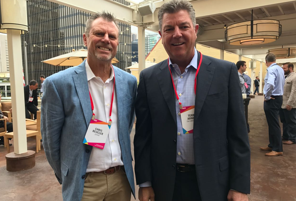 Chris Beucler of Zehpyr and Terry Arnett of TSA Contracting at the San Diego Development & Construction Forum.