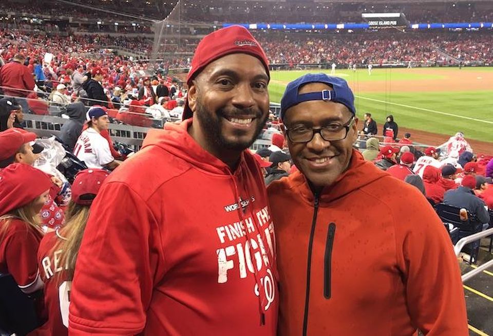 Delta Associates' Will Rich and GSA's Daryl Jackson at Game 4 of the World Series