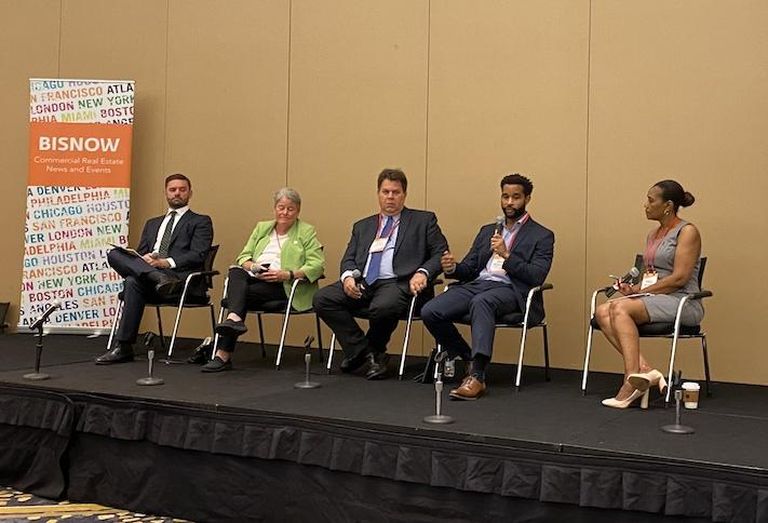 HUD's Kevin Bush, DHCD's Polly Donaldson, Montgomery Housing Partnership's Robert Goldman, Enterprise Community Development's Brian McLaughlin and CohnReznick's Winell Belfonte. 