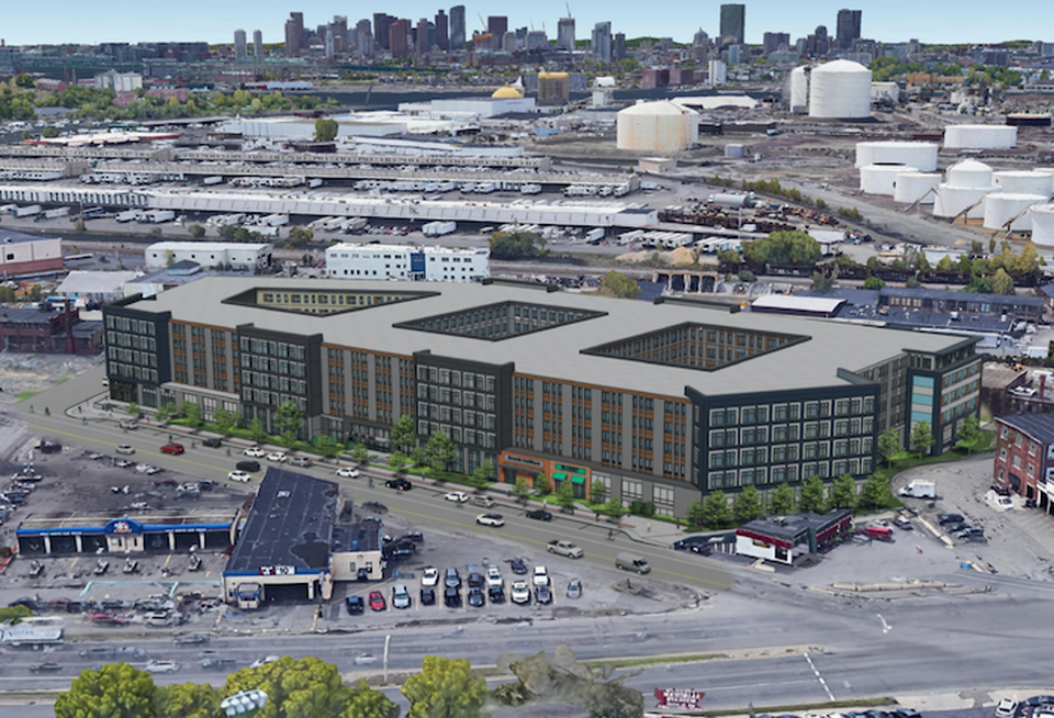 A rendering of Greystar's 35 Garvey St. development in Everett's Commercial Triangle.