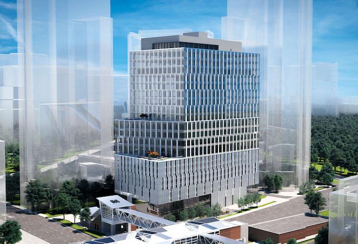 A rendering of Foulger-Pratt's 25-story Tysons Central office development