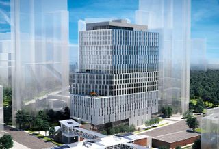 A rendering of Foulger-Pratt's 25-story Tysons Central office development