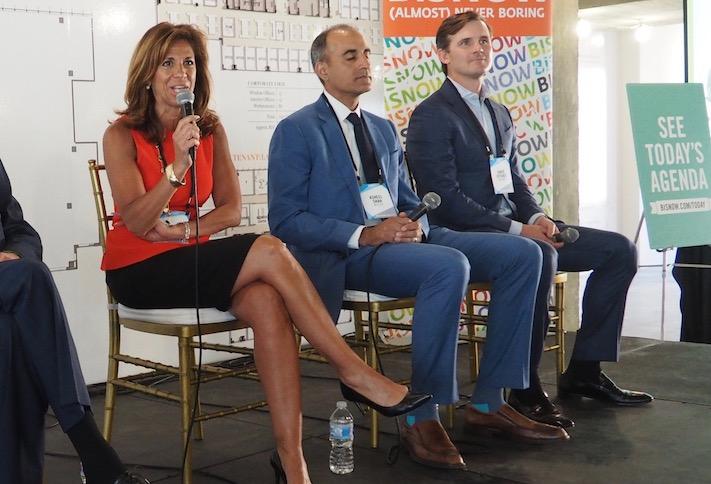 Cushman & Wakefield's Roberta Liss, EJF Capital's Asheel Shah and JBG Smith's Dave Ritchey on a 2018 Bisnow event. 