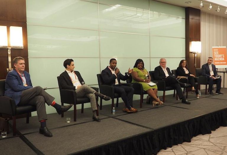 Whitman-Walker's Don Blanchon, Anchor Health Properties' Elliott Sellers, Howard University's Michael Crawford, Johns Hopkins University's Alicia Wilson, Trammell Crow's Eric Fischer, Children's National Hospital's Michelle McGuire and Cushman & Wakefield's Matthew Sullivan. 