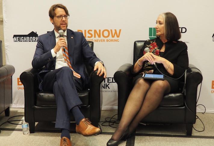 Montgomery County Council Member Hans Riemer and Chesapeake Public Strategies' Ellen Coren at Bisnow's Future of Bethesda and Beyond event