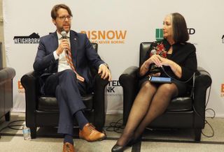 Montgomery County Council Member Hans Riemer and Chesapeake Public Strategies' Ellen Coren at Bisnow's Future of Bethesda and Beyond event