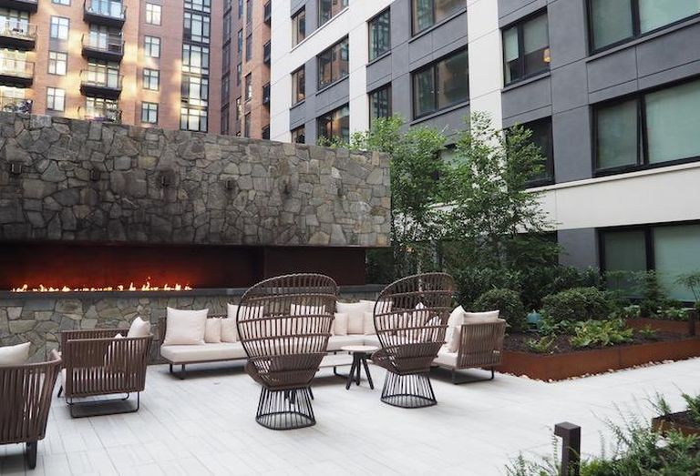 The lower-level courtyard at RESA NoMa