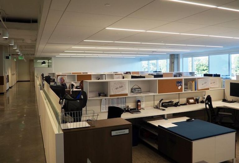 The workspace area in Federal Realty's new headquarters. 