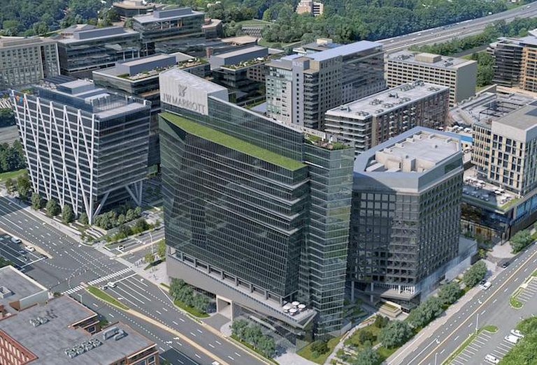 A rendering of the JW Marriott hotel planned at the Reston Station development. 