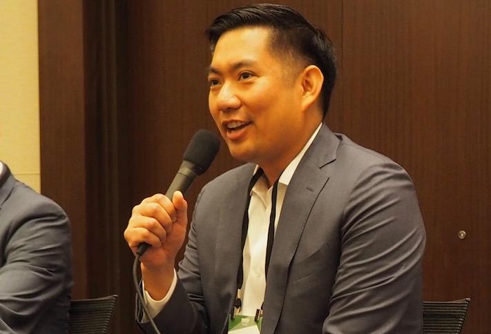 Stream Realty Managing Director Anthony Chang, then with WashREIT, at a September 2019 Bisnow event. 