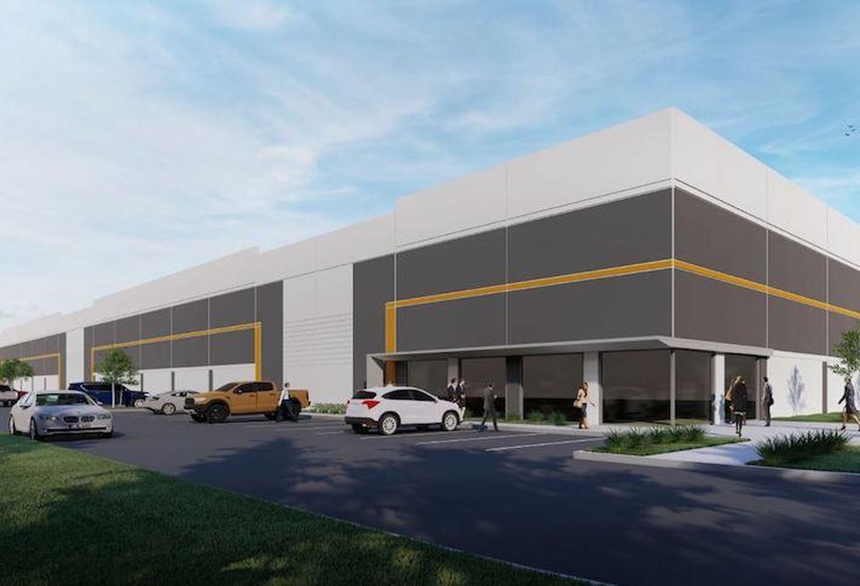 A rendering of the last-mile industrial project Normandy and Pinkard are planning at 716 Ritchie Road in Capitol Heights, Maryland