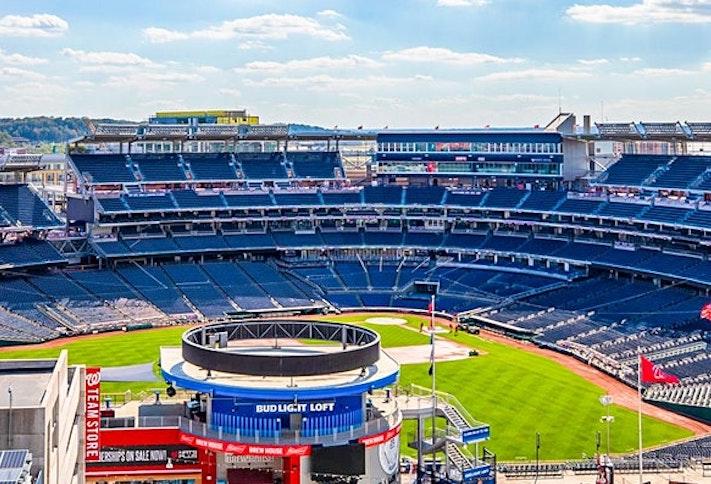 The view from the rooftop of The Kelvin into Nationals Park. 