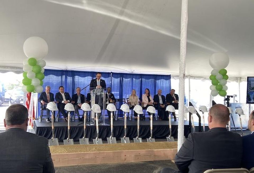 Revere's Mayor Brian Arrigo spoke at the groundbreaking to commemorate the efforts to preserve the two cities by creating new jobs and housing opportunities for residents.