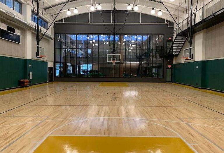 The basketball court at WC Smith's The Garrett apartment building, part of three-building complex The Collective. 