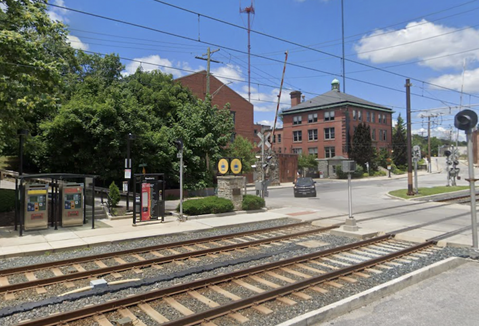 Baltimore's Woodberry light rail stop, where a nearby property has been at the center of a contentious development fight for years.