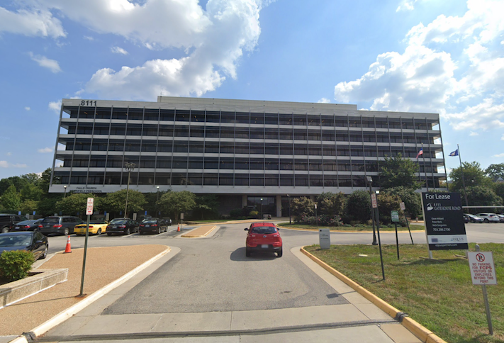The office building at 8111 Gatehouse Road in Falls Church. 