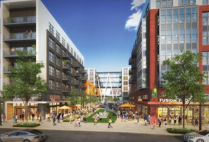 A rendering of the Northeast Heights development, planned for 1,500 units and 120K SF of retail. 