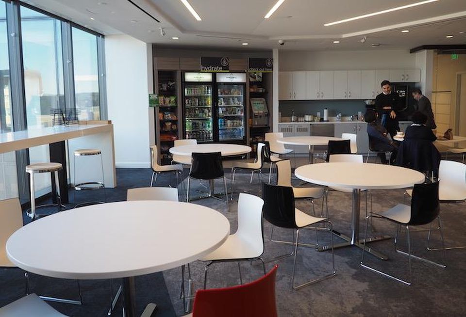 The cafeteria space in Goodwin's 1900 N office