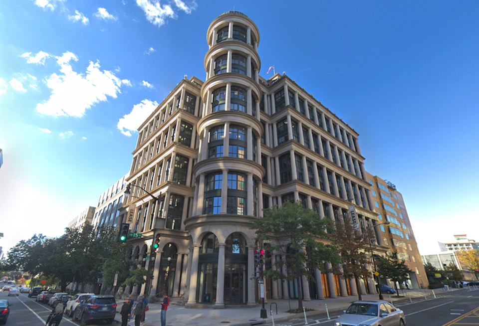 The office building at 1501 M St. NW in D.C.