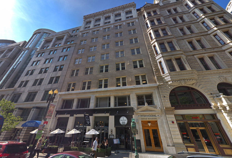 The office building at 1319 F St. NW