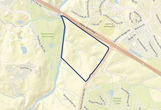 A map from Vantage's application showing the 134-acre size where it plans a new data center campus. 