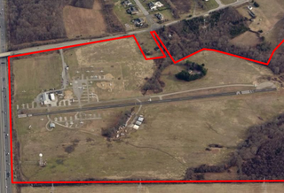 An aerial view of the Freeway Airport site along Route 50 in Bowie. 