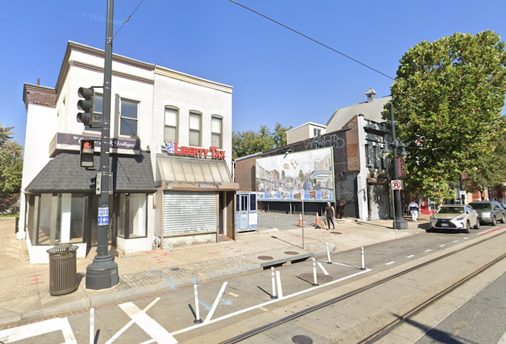 The properties at 1000-1016 H St. NE where District Growth is planning a multifamily project. 
