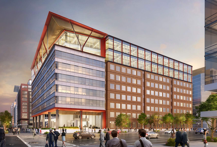 A rendering of Columbia Property Trust's planned addition to 80 M St. SE