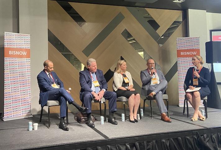 Cabot, Cabot & Forbes' Daniel Nagler, Senné's David Keiran, TA Realty's Lisa Strope, Hines' Sean Sacks and Greenberg Traurig's Danielle Gonzalez.