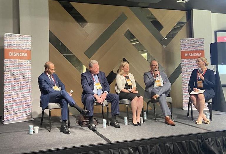 Cabot, Cabot & Forbes' Daniel Nagler, Senné's David Keiran, TA Realty's Lisa Strope, Hines' Sean Sacks and Greenberg Traurig's Danielle Gonzalez.